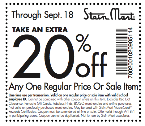 Stein mart coupons july 2018