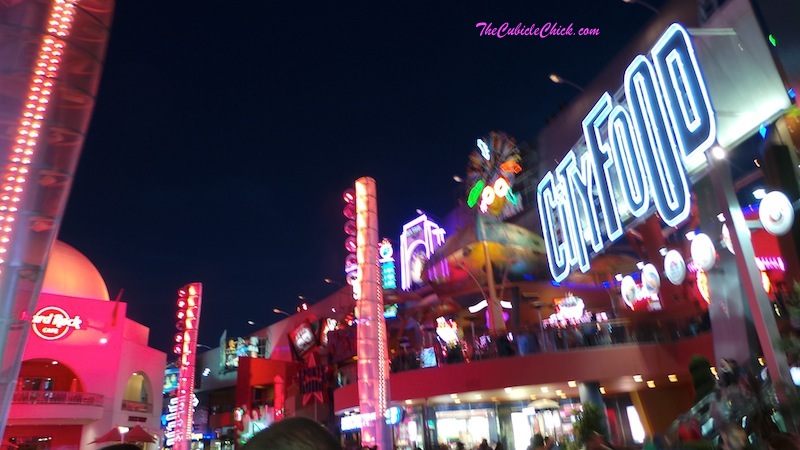Universal City Walk Los Angeles at night