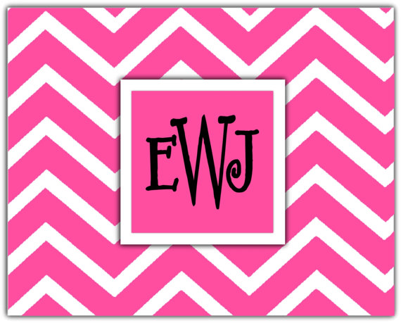 Personalized Chevron Notecards