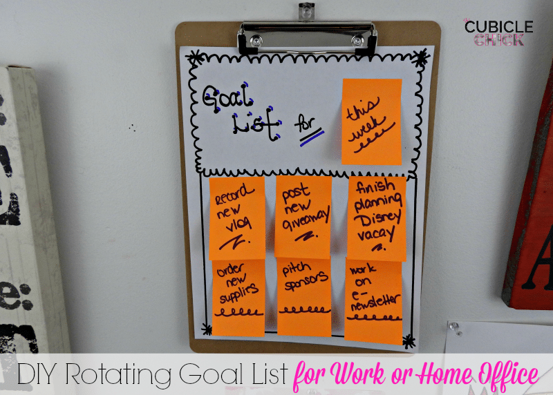 DIY Rotating Goal List for Work or Home Office