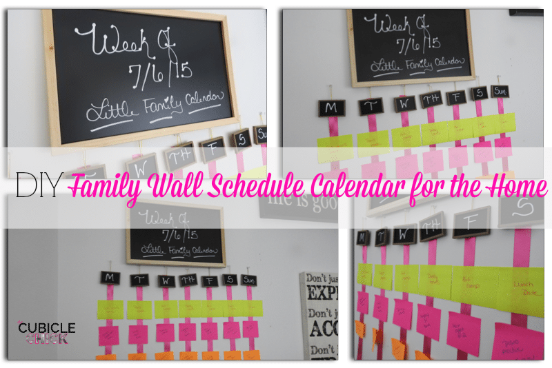 DIY Family Wall Schedule Calendar for the Family