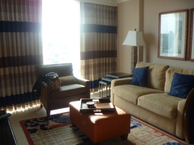 Our living room area in our condo suite at the Hilton Branson Convention Center Hotel