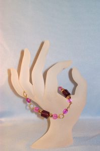 Cane Bead Bracelet-Purple