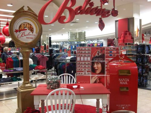 The 'Believe' display at Macy's in which you can create and mail your Christmas list to Santa.