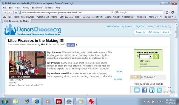 DonorsChoose.org—Online Charity Portal That Help Support Projects From Public School Teachers
