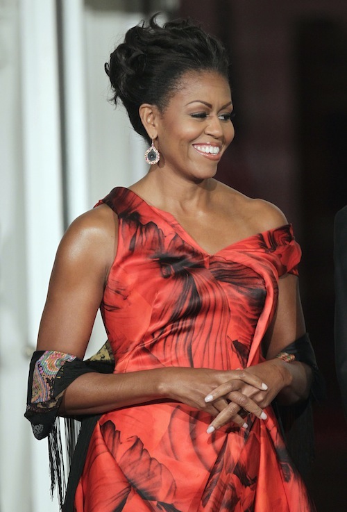 FLOTUS Michelle Obama’s State Dinner Fashion: Alexander McQueen