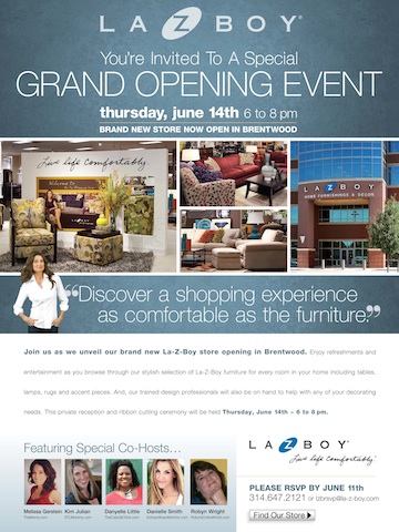 Join Me For the Grand Opening Celebration for La-Z-Boy in Brentwood: I’m Cohosting