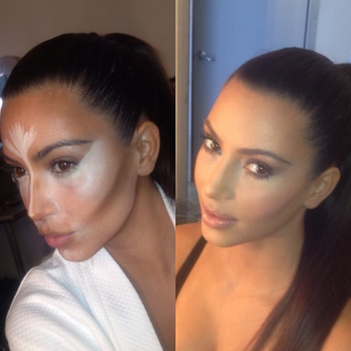 Makeup: Kim Kardashian Shows Us How She Contours To Achieve Her Look