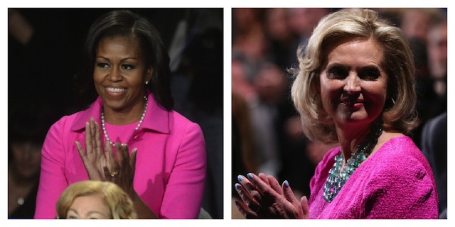 Michelle Obama & Ann Romney Wear Pink to Support Breast Cancer Month