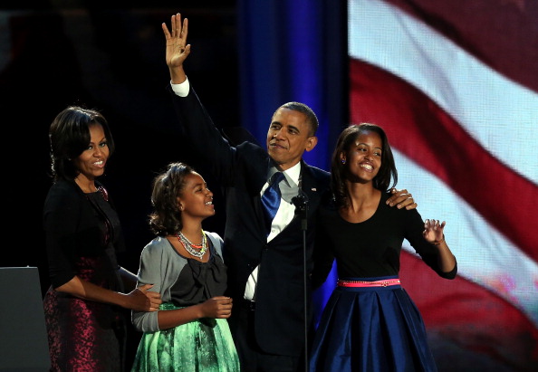 Election Fab: Michelle, Malia, and Sasha Obama During Victory Speech