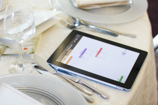 wedding planning on tablet