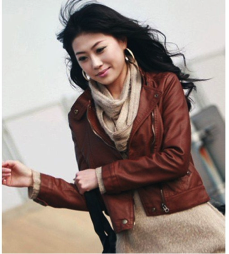 Brown leather jacket