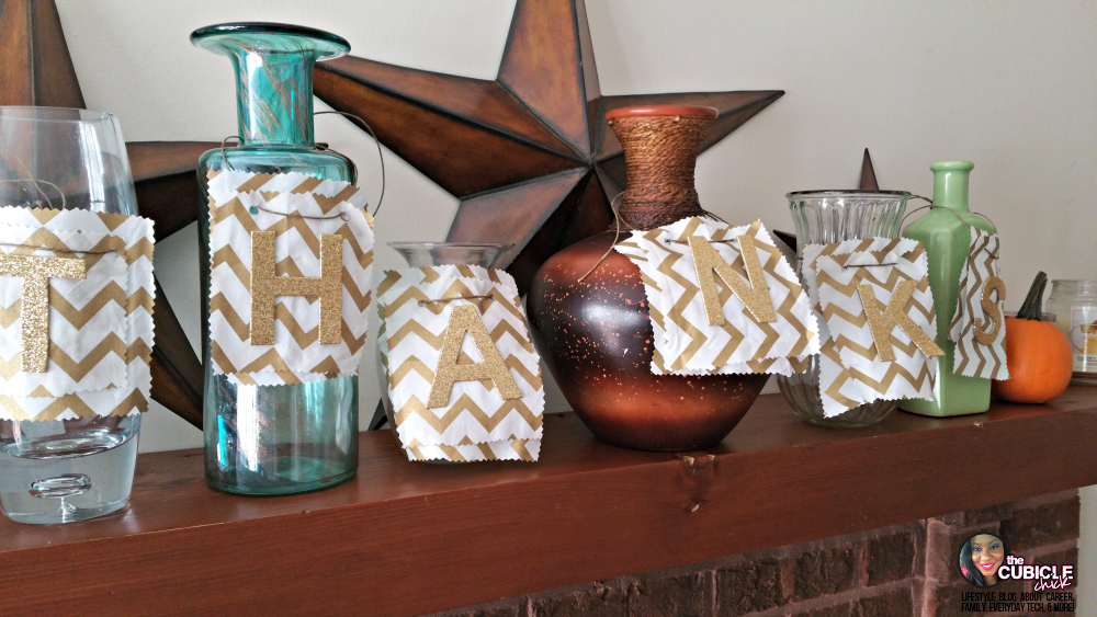 Thanks DIY Holiday Centerpiece or Mantle Decor