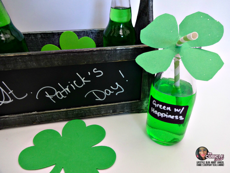 St Patrick's Day Four Leaf Clover Straw Toppers