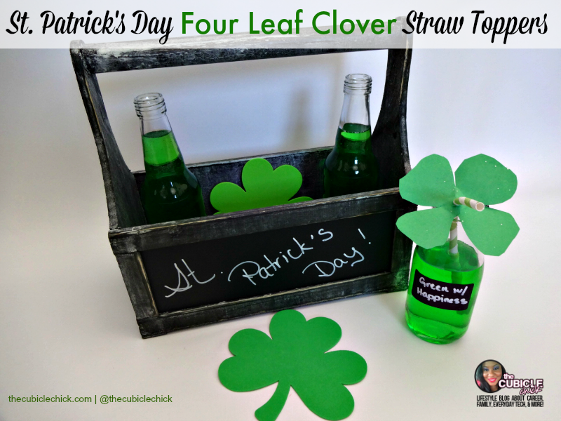 St. Patrick's Day Four Leaf Clover Straw Toppers