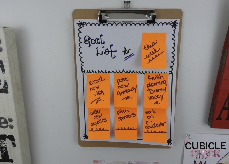 DIY Rotating Goal List for Work or Home Office