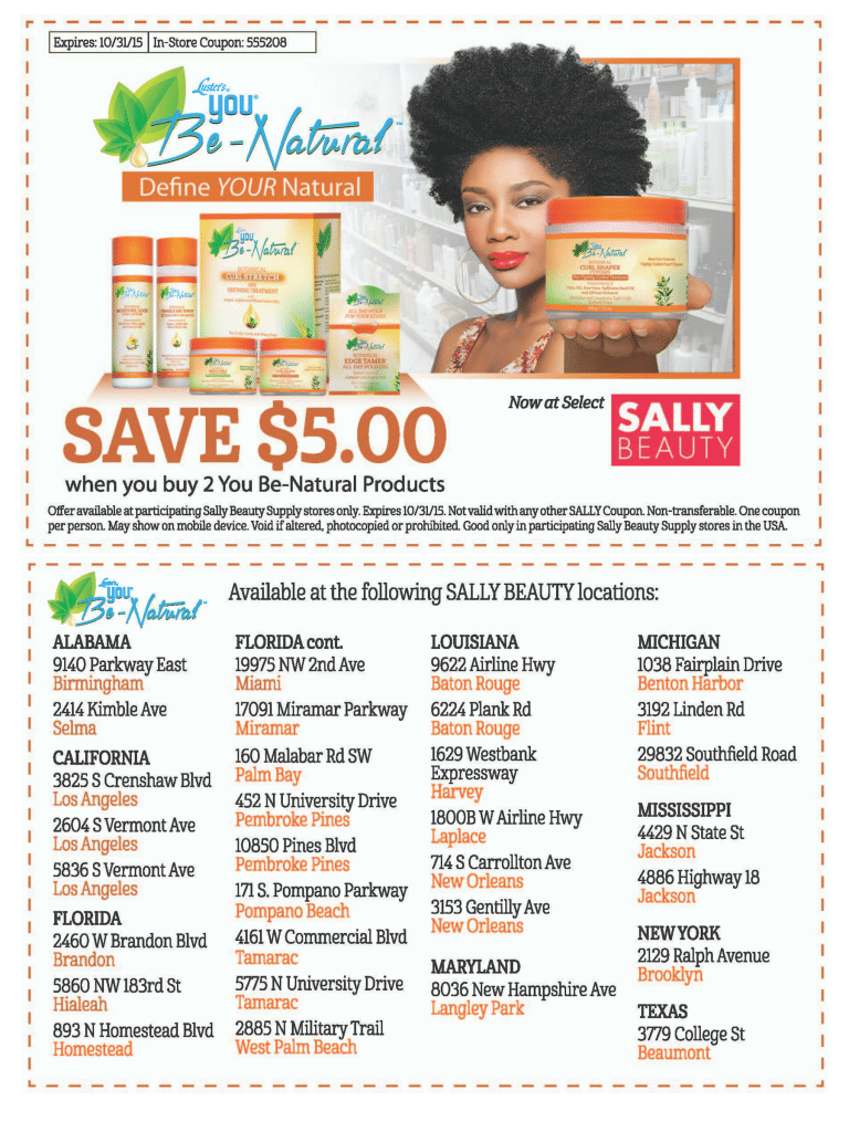 You Be-Natural Sally Beauty Coupon