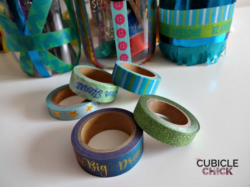 Washi Tape Mason Jars