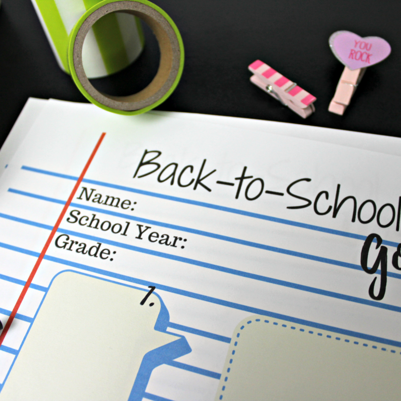 Download My Free Back to School Goals Printable For Your Student