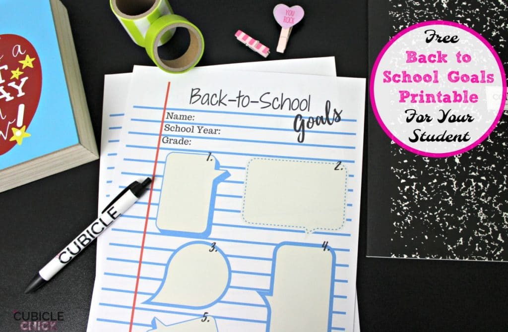 Back to School Goals Printable