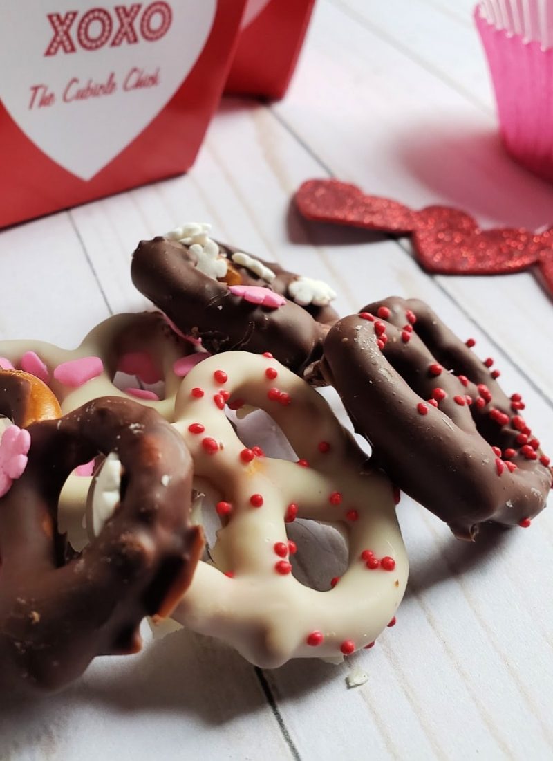 Delicious Chocolate Dipped Pretzels for Valentine’s Day