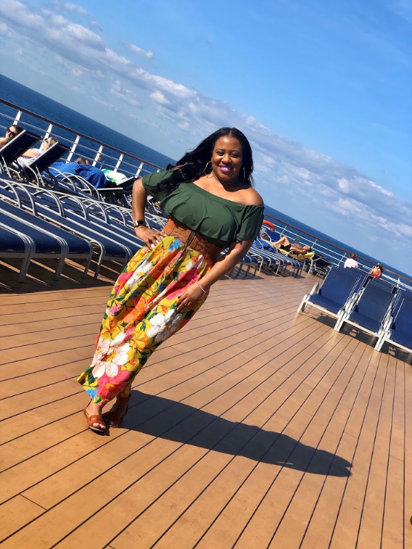 Black woman on Carnival Paradise deck