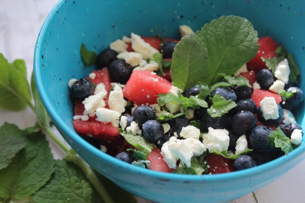 Spring and summer mean warmer temperatures and longer days. Celebrate the season with this Watermelon Feta Salad recipe that is easy to make.