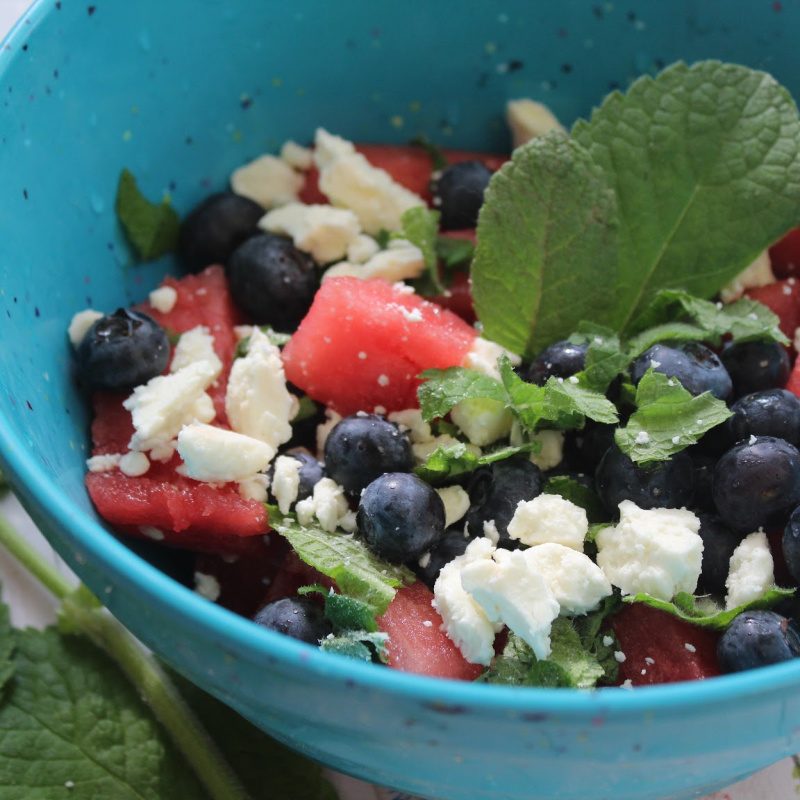 Spring and summer mean warmer temperatures and longer days. Celebrate the season with this Watermelon Feta Salad recipe that is easy to make.