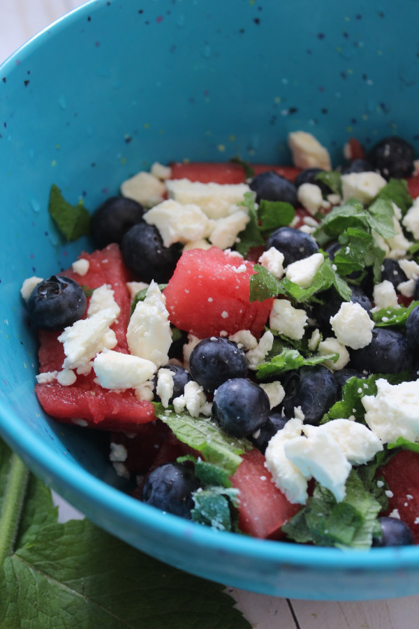 Spring and summer mean warmer temperatures and longer days. Celebrate the season with this Watermelon Feta Salad recipe that is easy to make.