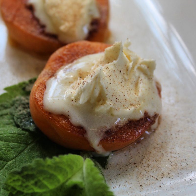 Easy Baked Apricots with Mascarpone Cheese