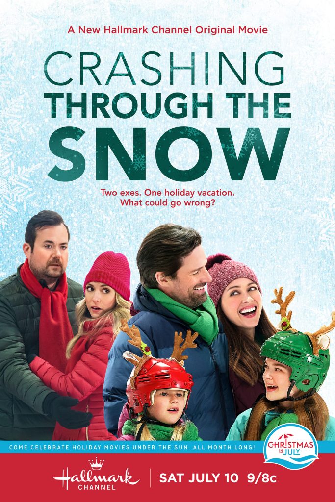 If you can't wait for the holidays, Hallmark Channel's Crashing Through The Snow is for you! It's Christmas in July!