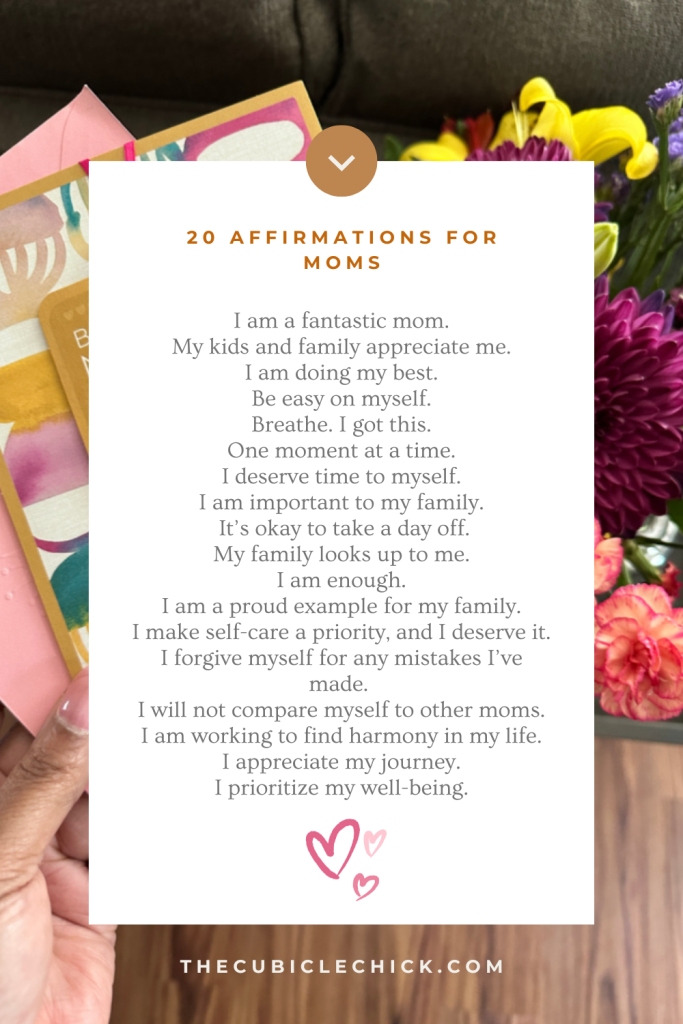 Motherhood is full of highs and lows and sometimes, we all need a pick me up. I'm sharing 20 Affirmations for Moms--get inspired.